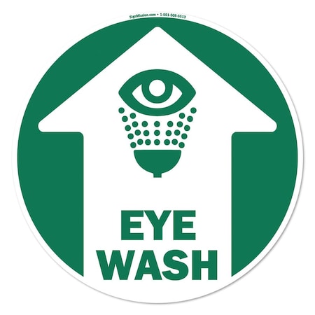 Signmission Eye Wash 16in Non-Slip Floor Marker, 6PK, 16 in L, 16 in H, FD-2-C-16-6PK-99942 FD-2-C-16-6PK-99942